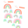 Stickers en planchitas Pastel rainbow 6u